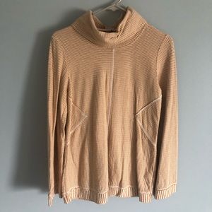 Anthropologie yellow striped turtleneck